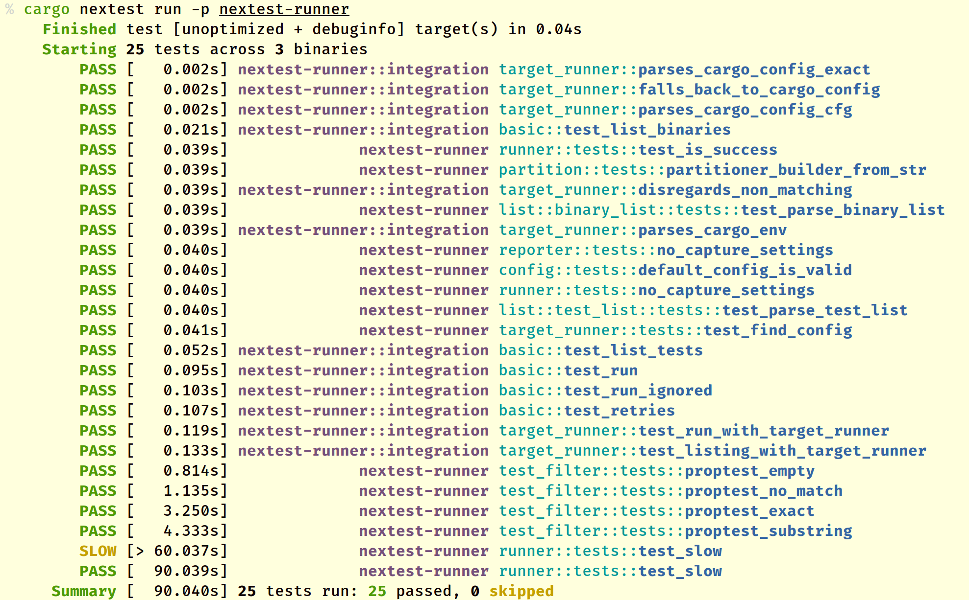 cargo-nextest test results